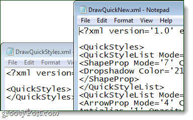 Öffnen Sie sowohl die alten als auch die neuen XML-Dateien im Editor