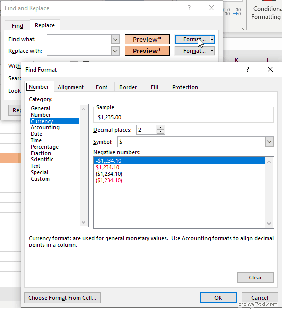 Klicken Sie in Excel auf Format