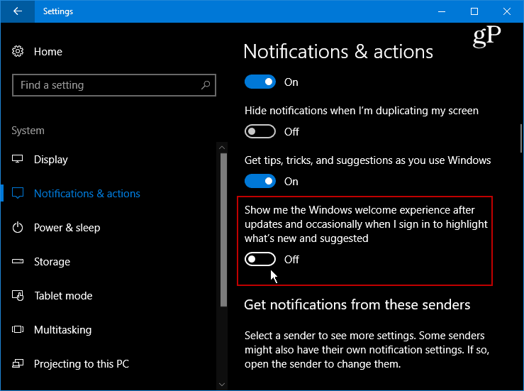 Blenden Sie den störenden Windows 10-Begrüßungsbildschirm nach Updates aus