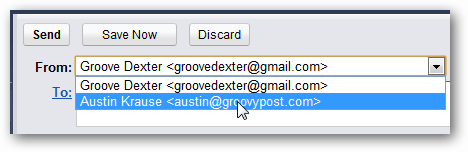 Wählen Sie die Adresse in Google Mail