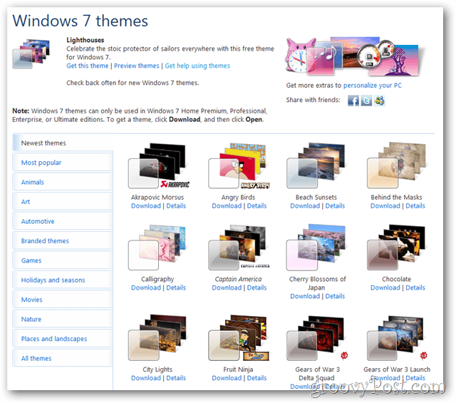 Windows 7 Themes herunterladen