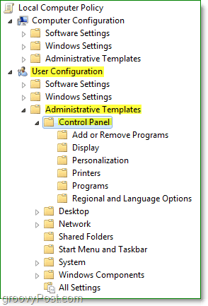 Navigieren Sie zur lokalen Computerrichtlinie für Windows 7> <noscript> <img style =