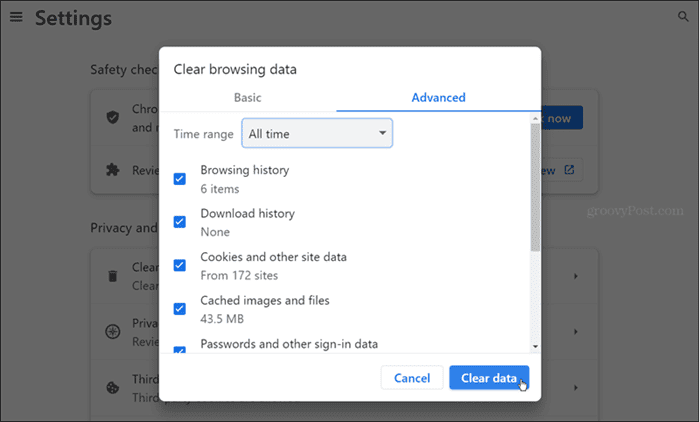 Chrome-Browserdaten löschen