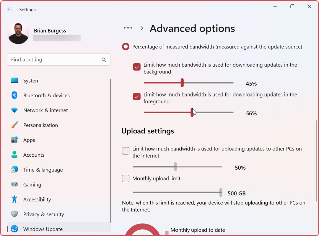 Bandbreite für Windows 11 begrenzen