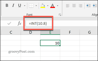 Die INT-Funktion in Excel