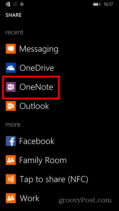 Windows Phone 8.1 Screenshots onenote