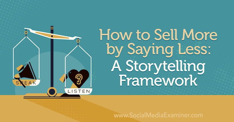 Wie man mehr verkauft, indem man weniger sagt: Ein Storytelling-Framework mit Erkenntnissen von Park Howell im Social Media Marketing Podcast.