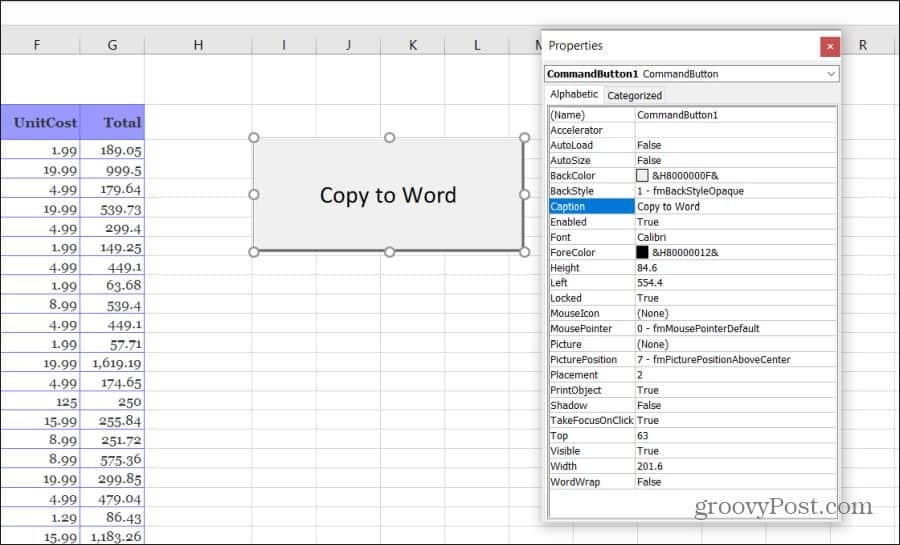 Zeichnen eines Buttons in Excel