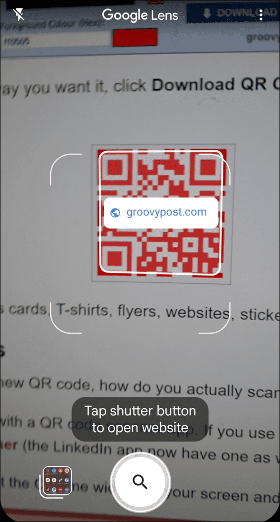QR-Code mit Google Lens Samsung scannen