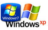 Windows XP- und Windows 7-Logos