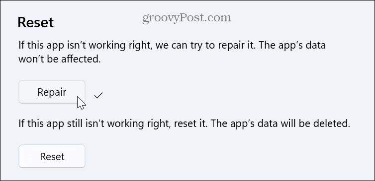Apps reparieren – Windows 11