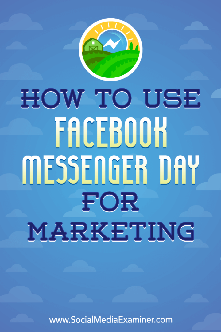 Verwendung des Facebook Messenger Day für Marketing von Ana Gotter im Social Media Examiner.