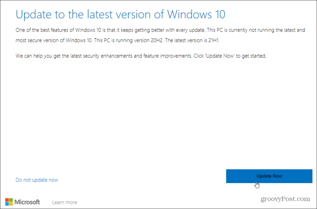 Update auf die neueste Windows 10-Version
