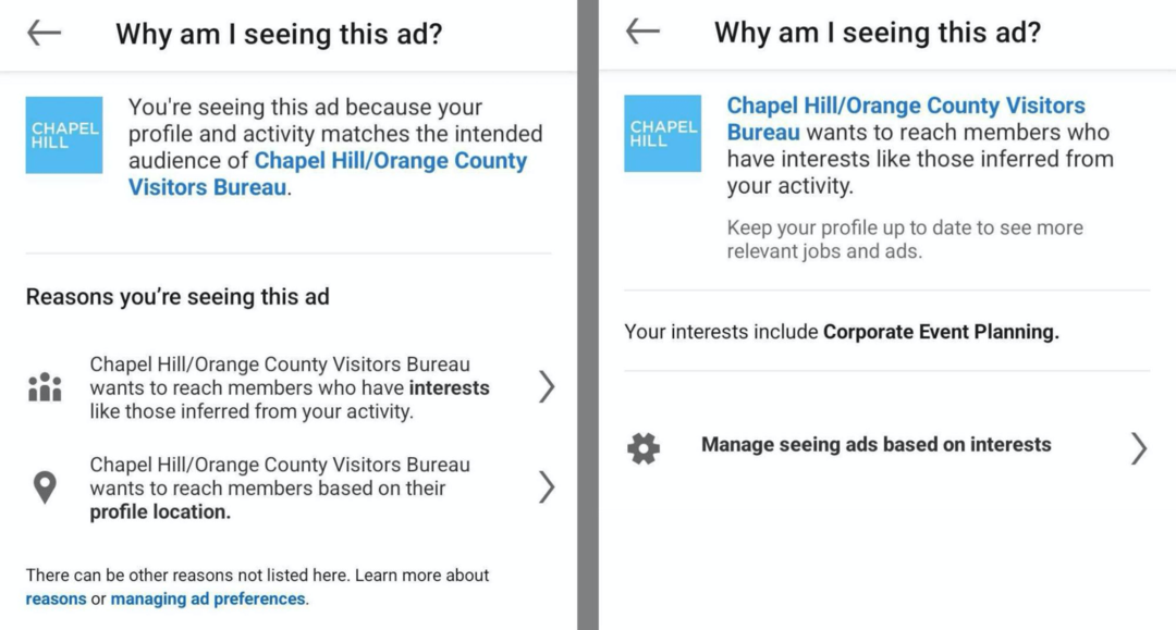 Untersuchen Sie das Anzeigen-Targeting von LinkedIn-Konkurrenten 2