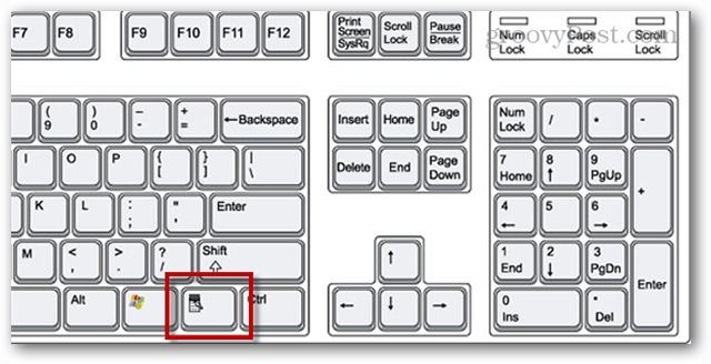 Position der Windows-Menütaste auf der Tastatur