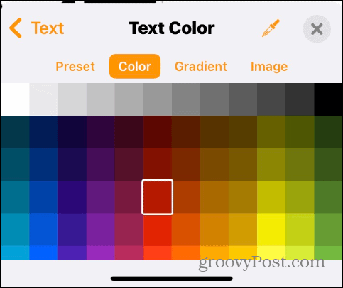 Ändern Sie die Textfarbe auf dem iPhone