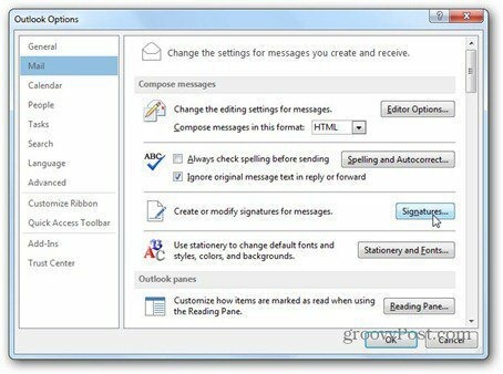 Outlook 2013 verwendet Signatur-Mail-Signaturen