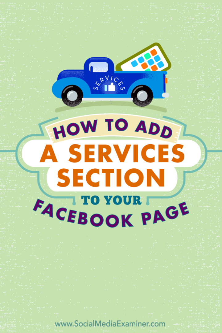 Fügen Sie den Bereich Facebook-Seitendienste hinzu