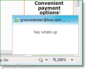 Wo finden Sie Windows Live Messenger-Popups, wenn Sie Online-Browser-Nachrichten verwenden?