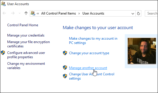2 Verwalten eines anderen Kontos Windows 10