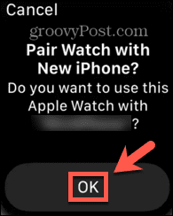 Apple Watch bestätigt die Kopplung