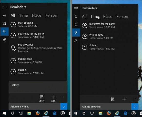 Windows 10 Cortana-Erinnerung