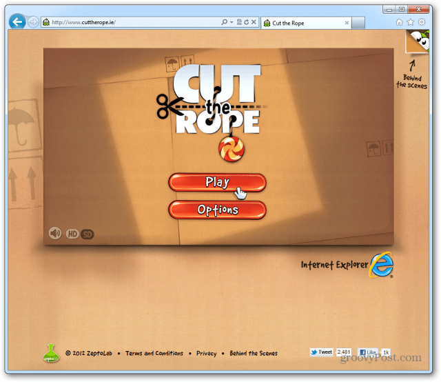 Spielen Sie die HTML5-Webversion von Cut the Rope in IE 9