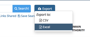 Buzzsumo-Suchergebnisse exportieren