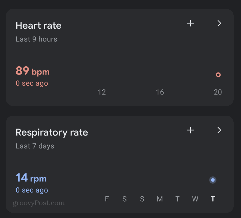 Dashboard für die Google Pixel-Herzfrequenz