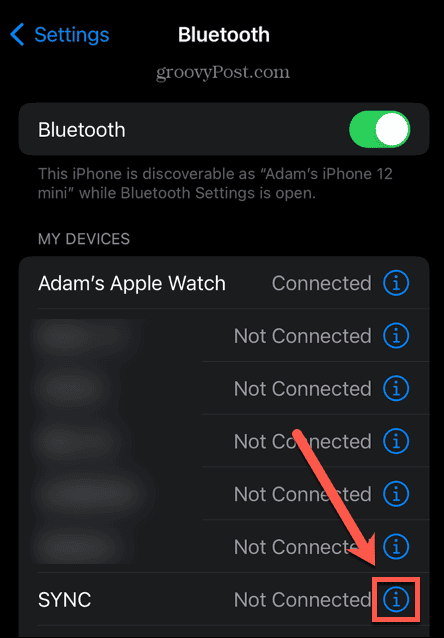 iPhone-Bluetooth-Informationen