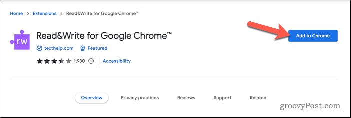 Hinzufügen der Read & Write-Erweiterung zu Google Chrome