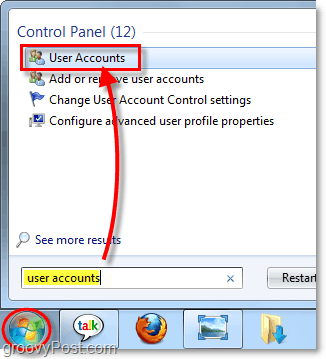 Zugriff auf Benutzerkonten in Windows 7