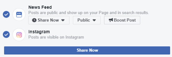 Schritt 1: Stellen Sie sicher, dass Sie von Facebook auf Instagram posten können