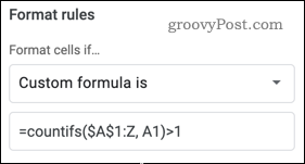 Eine COUNTIFS-Formel in Google Sheets