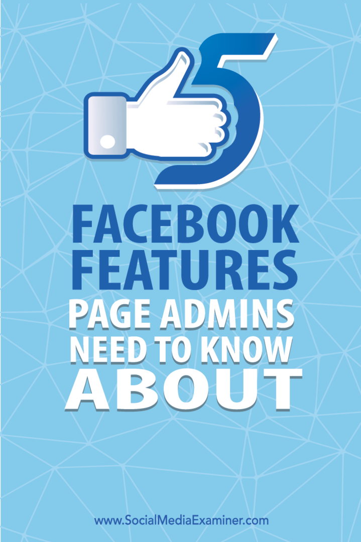 Fünf Facebook-Funktionen für Seitenadministratoren