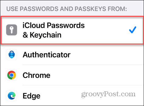 iCloud-Passwörter und iPhone-Schlüsselbundeinstellungen