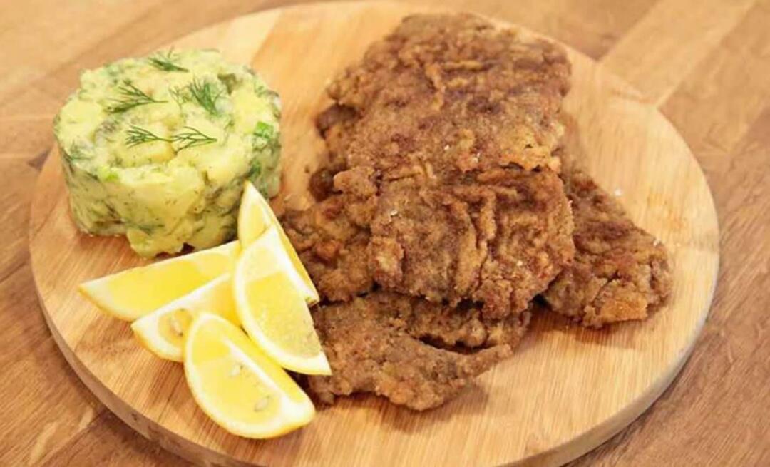 Seien Sie in 30 Minuten verzehrfertig! Wie man Kalbsschnitzel macht Rezept für Wiener Rinderschnitzel!