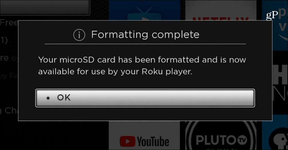 Formatieren Sie die microSD-Karte Roku Ultra Complete