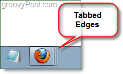 Aufgefächerte oder mit Registerkarten versehene Kanten auf dem Firefox-Symbol in der Taskleiste