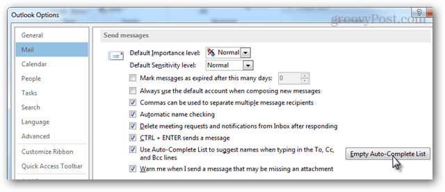 So löschen Sie Outlook 2013 AutoComplete
