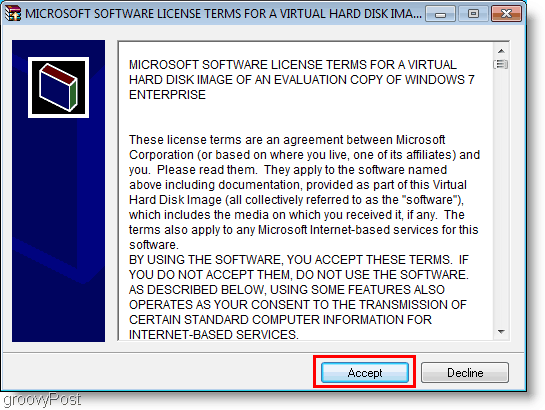 Windows 7 VHD-Installationslizenz