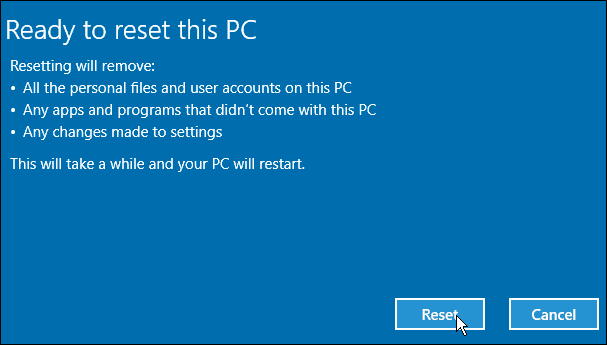 Setzen Sie den Windows 10-PC zurück