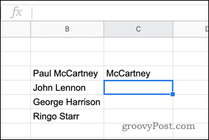 Extrahierter Text in Google Sheets