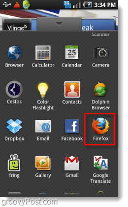 Firefox aus der App-Schublade