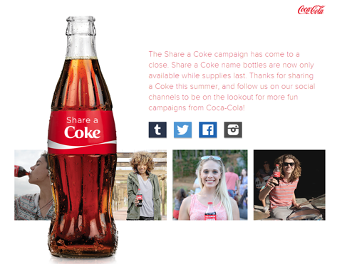 Coca-Cola teilen ein Bild der Cola-Kampagne