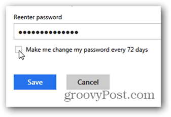 Passwort für Outlook.com ändern - Aktivieren Sie dieses Kontrollkästchen, um die Sicherheit zu erhöhen