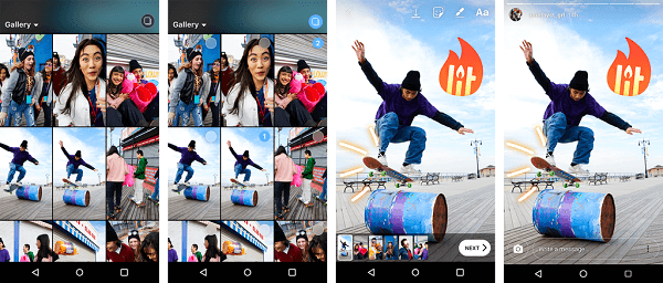 Android-Nutzer haben jetzt die Möglichkeit, mehrere Fotos und Videos gleichzeitig in ihre Instagram-Geschichten hochzuladen.