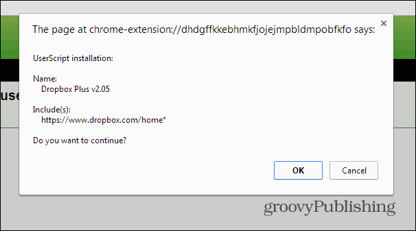 Dropbox-Baumstruktur Chrome-Installationsskript