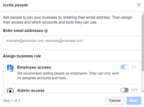 Verwenden Sie Facebook Business Manager, Schritt 3.