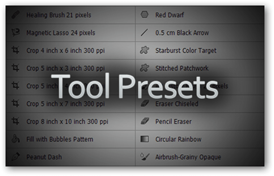 Photoshop Adobe Presets Templates Download Make Create Simplify Easy Simple Schneller Zugriff Neues Tutorial-Handbuch Benutzerdefinierte Tool Presets Tools